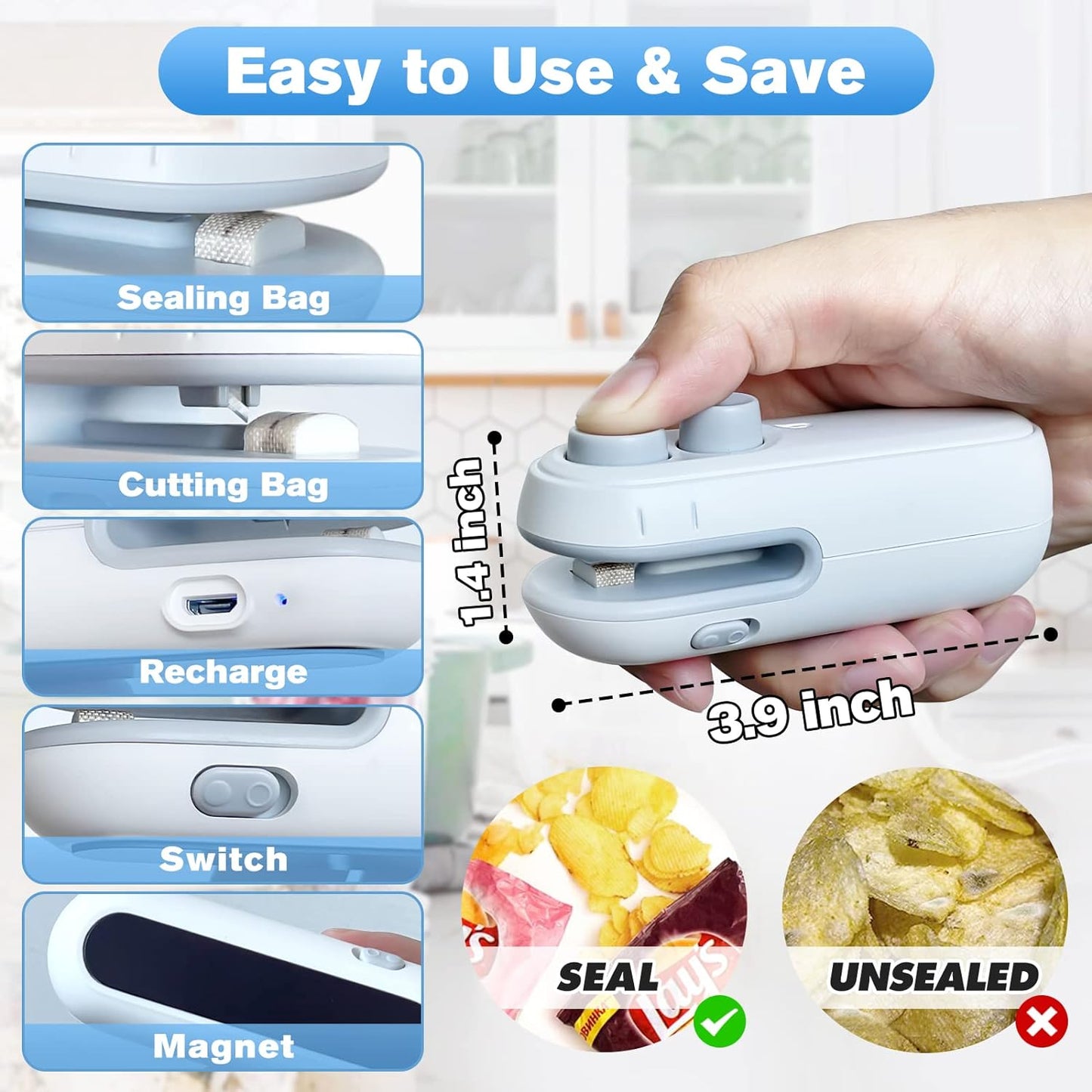 Bag Sealer & Cutter – 2-in-1 Heat Seal & Cut Tool