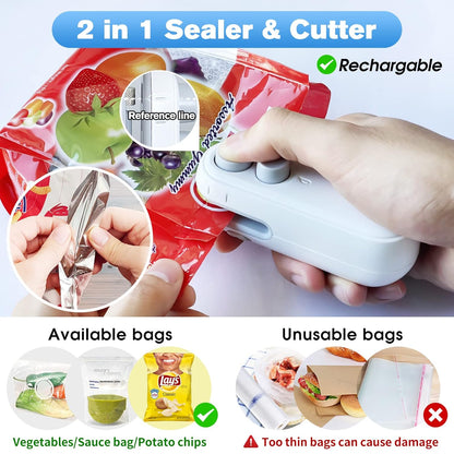 Bag Sealer & Cutter – 2-in-1 Heat Seal & Cut Tool